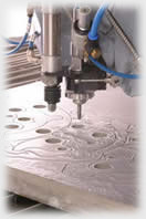 Waterjet cutting from AMP can cut metal to precise standards demanded by industry.